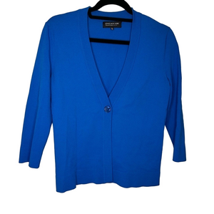 Jones New York Cardigan Button Sweater Royal Blue Size PS